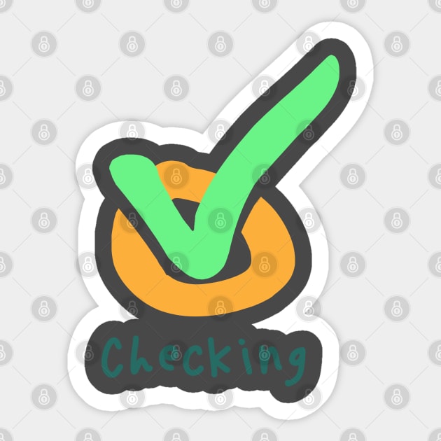 Checking Something Sticker by Mapunalajim